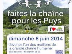 фотография de Chaîne humaine au sommet du puy de Dôme le 8 juin 2014